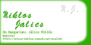 miklos jalics business card
